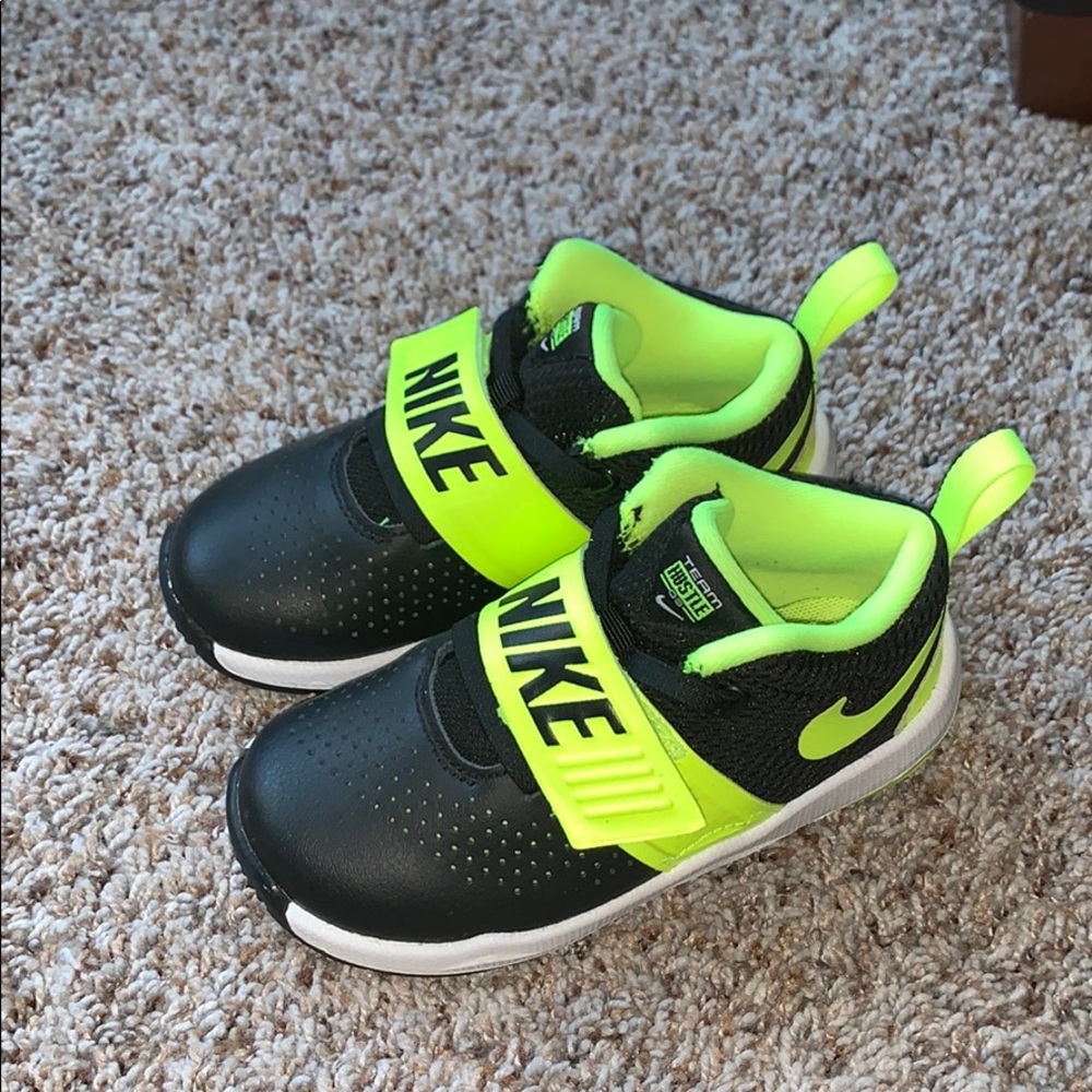 Boys Black and Yellow Nike Shoes